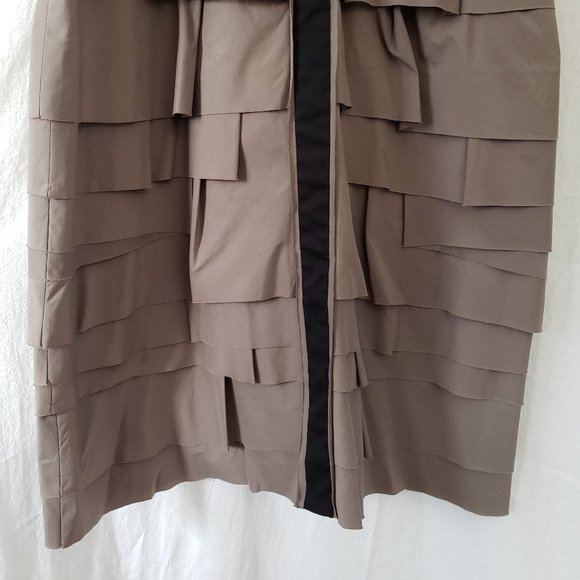 BCBGMAXAZRIA Aaron Grey Dusk Black Tiered Poplin Mini Sheath Dress 8 M L BNWT - Picture 7 of 16